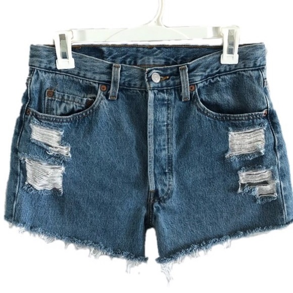 Levi's Pants - LEVI’s button fly hand distressed cut off shorts